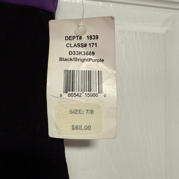 B. Smart New Black Purple Ruffle Halter Dress Size 7/8 - Picture 9 of 12